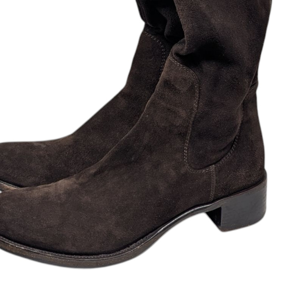 Prada Dark Brown Suede OTK Over the Knee Tall Boot Size EU 38 - Picture 3 of 16